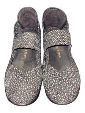 Bernie Mev. Black & White Speckled Knit Mary Jane Wedges
